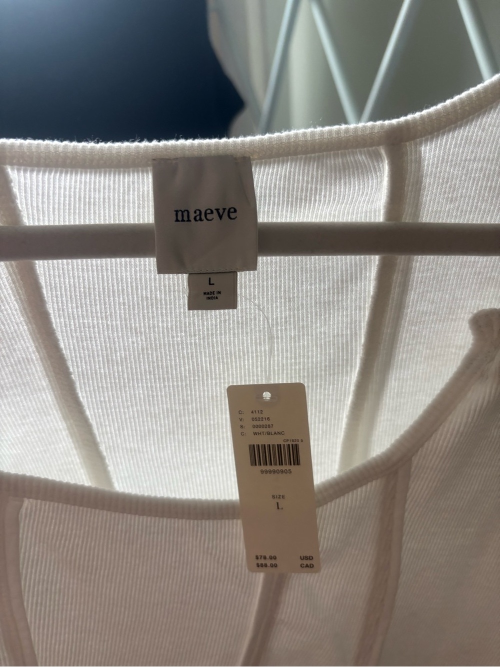 Anthropology Cream Ribbed Tank with Blue-Striped Peplum Skirt - Picture 5 of 8